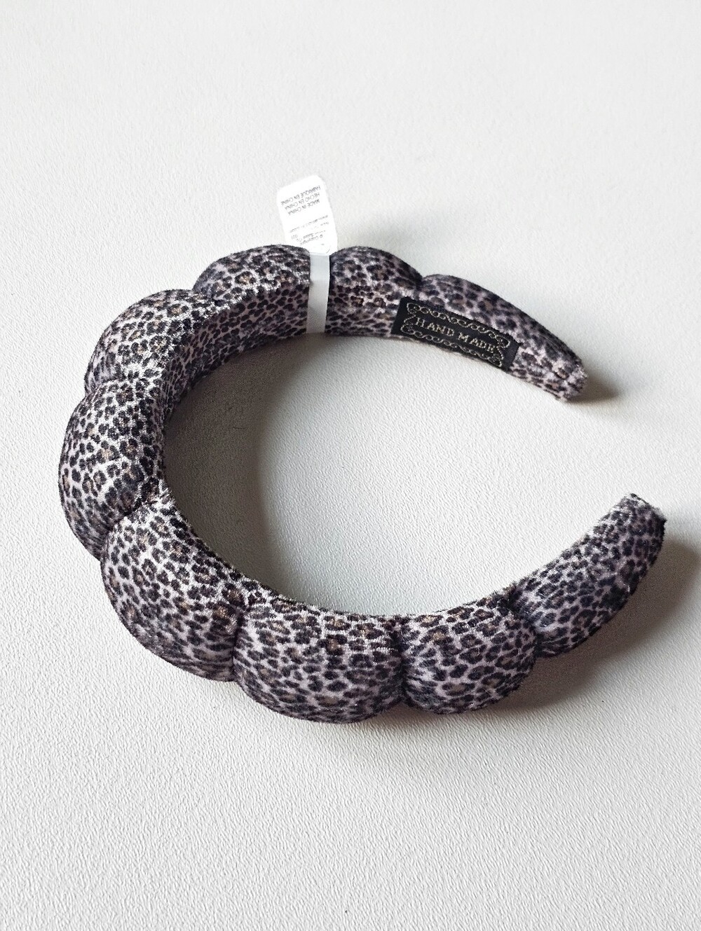 Almar Leopard Print Padded Knot Headband Plush Velvet Animal Print Hairband NWT